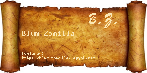 Blum Zomilla névjegykártya